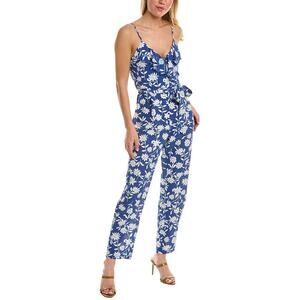 NWT Area Stars Blue Floral Sleeveless V-neck Casual One Piece Jumper Size L